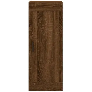 vidaXL Buffet haut Chêne marron 34,5x34x180 cm Bois d'ingénierie pas cher