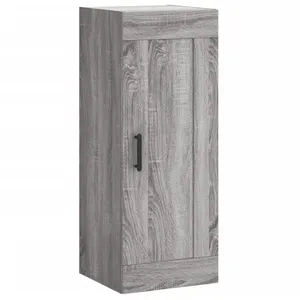 vidaXL Buffet haut Sonoma gris 34,5x34x180 cm Bois d'ingénierie pas cher