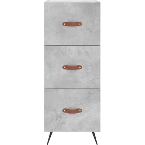 vidaXL Buffet haut Gris béton 34,5x34x180 cm Bois d'ingénierie pas cher