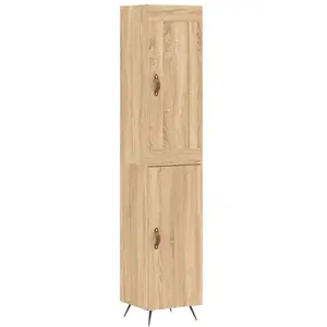 VIDAXL Buffet haut Chêne sonoma 34,5x34x180 cm Bois d'ingénierie pas cher