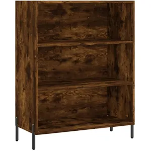 vidaXL Buffet haut Chêne fumé 69,5x34x180 cm Bois d'ingénierie pas cher