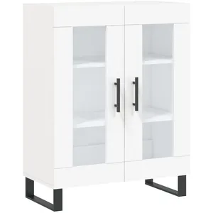 vidaXL Buffet haut Blanc 69,5x34x180 cm Bois d'ingénierie pas cher