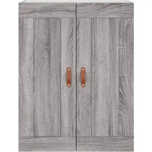 vidaXL Buffet haut Sonoma gris 69,5x34x180 cm Bois d'ingénierie pas cher