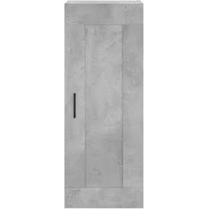 vidaXL Buffet haut Gris béton 34,5x34x180 cm Bois d'ingénierie pas cher