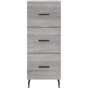 vidaXL Buffet haut Sonoma gris 34,5x34x180 cm Bois d'ingénierie pas cher