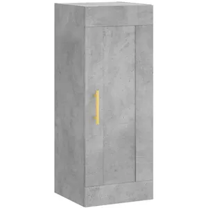 vidaXL Buffet haut Gris béton 34,5x34x180 cm Bois d'ingénierie pas cher