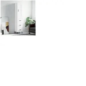 vidaXL Buffet haut Blanc 34,5x34x180 cm Bois d'ingénierie pas cher