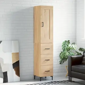 VIDAXL Buffet haut chêne sonoma 34,5x34x180 cm pas cher