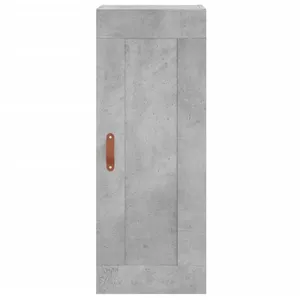 vidaXL Buffet haut Gris béton 34,5x34x180 cm Bois d'ingénierie pas cher