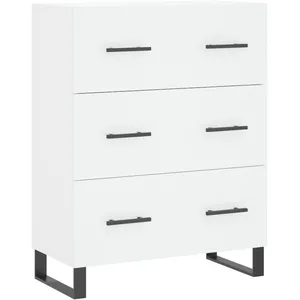 vidaXL Buffet haut Blanc 69,5x34x180 cm Bois d'ingénierie pas cher
