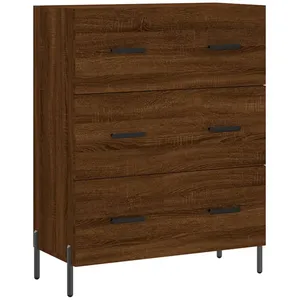 vidaXL Buffet haut Chêne marron 69,5x34x180 cm Bois d'ingénierie pas cher