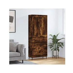 vidaXL Buffet haut Chêne fumé 69,5x34x180 cm Bois d'ingénierie pas cher