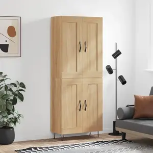 vidaXL Buffet haut Chêne sonoma 69,5x34x180 cm Bois d'ingénierie pas cher