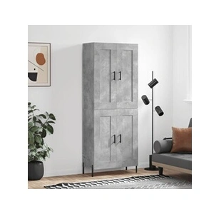 vidaXL Buffet haut Gris béton 69,5x34x180 cm Bois d'ingénierie pas cher