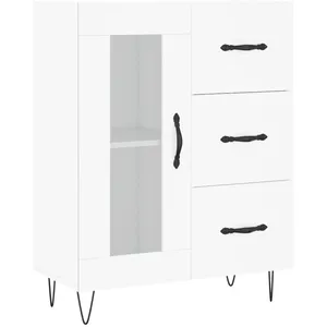 vidaXL Buffet haut Blanc 69,5x34x180 cm Bois d'ingénierie pas cher