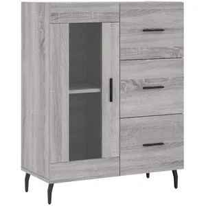 vidaXL Buffet haut Sonoma gris 69,5x34x180 cm Bois d'ingénierie pas cher