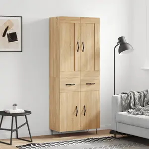 vidaXL Buffet haut Chêne sonoma 69,5x34x180 cm Bois d'ingénierie pas cher