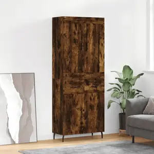 vidaXL Buffet haut 69,5x34x180 cm - Chêne fumé pas cher