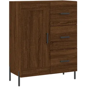vidaXL Buffet haut Chêne marron 69,5x34x180 cm Bois d'ingénierie pas cher