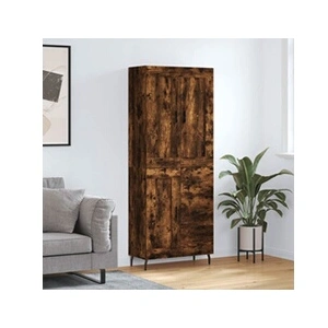 vidaXL Buffet haut Chêne fumé 69,5x34x180 cm Bois d'ingénierie pas cher