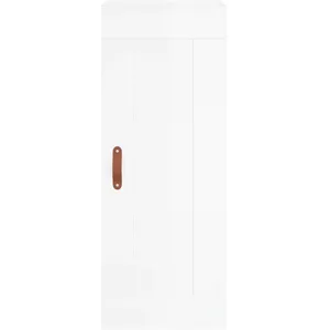 vidaXL Buffet haut Blanc brillant 34,5x34x180 cm Bois d'ingénierie pas cher