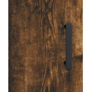 vidaXL Buffet haut Chêne fumé 34,5x34x180 cm Bois d'ingénierie pas cher