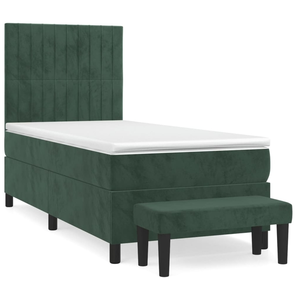 vidaXL Sommier à lattes de lit avec matelas Vert foncé 100x200 cm pas cher