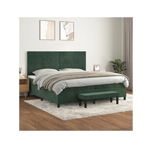 vidaXL Sommier à lattes de lit et matelas Vert foncé 200x200cm Velours