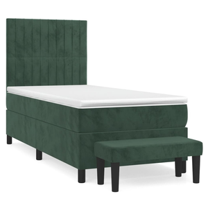 Vidaxl sommier à lattes de lit avec matelas vert foncé 90x190 cm pas cher