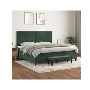 vidaXL Sommier à lattes de lit et matelas Vert foncé 200x200cm Velours