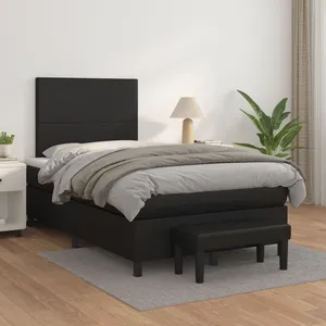 vidaXL Sommier à lattes de lit matelas Noir 120x200 cm Similicuir pas cher