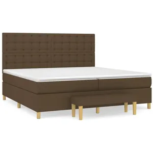 vidaXL Sommier à lattes de lit avec matelas Marron foncé 200x200 cm pas cher