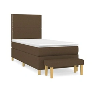 vidaXL Sommier à lattes de lit avec matelas Marron foncé 90x190 cm pas cher