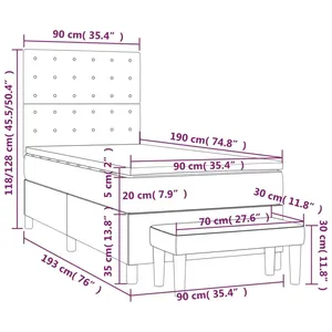 vidaXL Sommier à lattes de lit avec matelas Noir 90x190 cm Similicuir pas cher