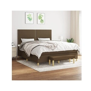 vidaXL Sommier à lattes de lit avec matelas Marron foncé 180x200 cm
