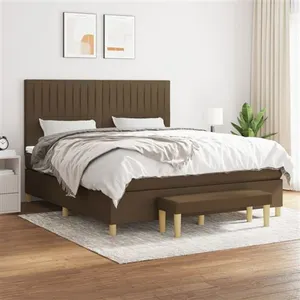 vidaXL Sommier à lattes de lit avec matelas Marron foncé 160x200 cm