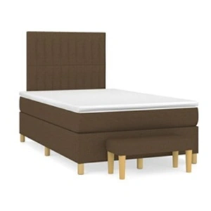 vidaXL Sommier à lattes de lit avec matelas - Marron foncé 120x200 cm pas cher
