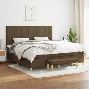 vidaXL Sommier à lattes de lit avec matelas Marron foncé 200x200 cm pas cher