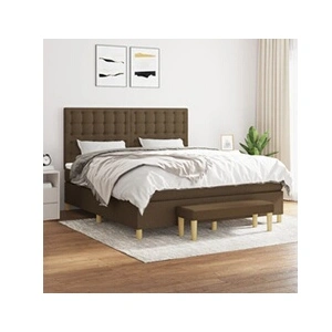 vidaXL Sommier à lattes de lit avec matelas Marron foncé 160x200 cm pas cher