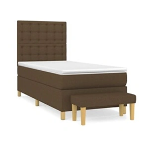 vidaXL Sommier à lattes de lit avec matelas Marron foncé 100x200 cm pas cher