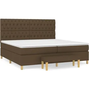 vidaXL Sommier à lattes de lit avec matelas Marron foncé 200x200 cm pas cher