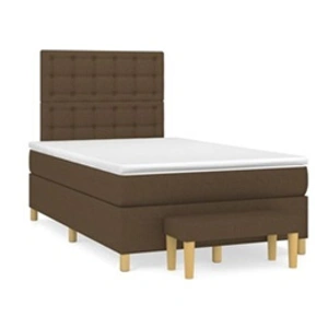 vidaXL Sommier à lattes de lit avec matelas Marron foncé 120x200 cm pas cher