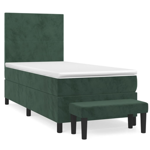 Vidaxl sommier à lattes de lit et matelas vert foncé 80x200 cm velours