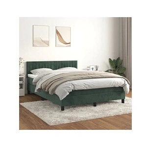 vidaXL Sommier à lattes de lit et matelas Vert foncé 140x200cm Velours pas cher