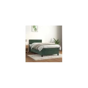 vidaXL Sommier à lattes de lit et matelas Vert foncé 80x200 cm Velours pas cher