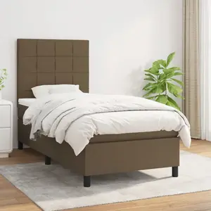 vidaXL Sommier à lattes de lit avec matelas Marron foncé 80x200 cm pas cher