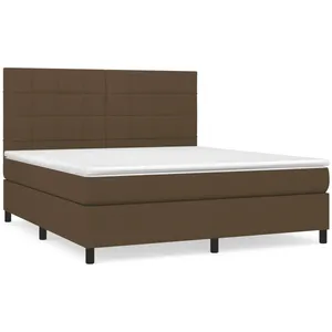 vidaXL Sommier à lattes de lit avec matelas Marron foncé 180x200 cm pas cher