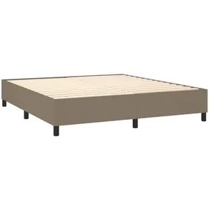 vidaXL Sommier à lattes de lit avec matelas Taupe 180x200 cm Tissu pas cher