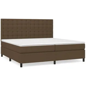 vidaXL Sommier à lattes de lit avec matelas Marron foncé 200x200 cm pas cher