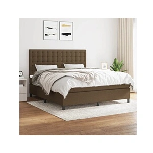 vidaXL Sommier à lattes de lit avec matelas Marron foncé 160x200 cm